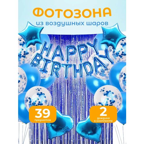 Воздушные шары Фотозона Happy Birthday фото