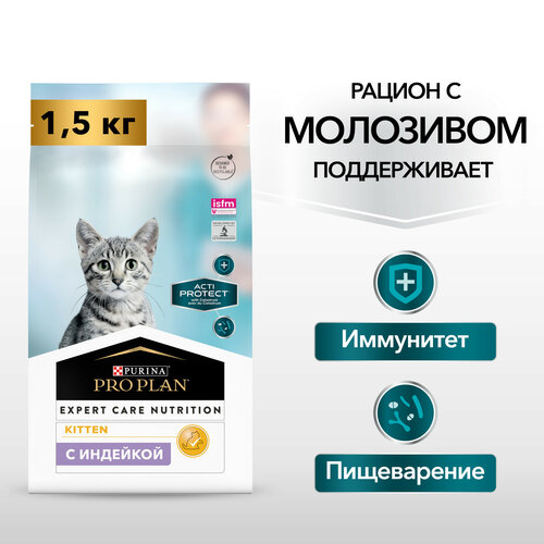 Сухой корм PRO PLAN ACTI PROTECT для котят, с высоким содержанием индейки, 1,5кг фото