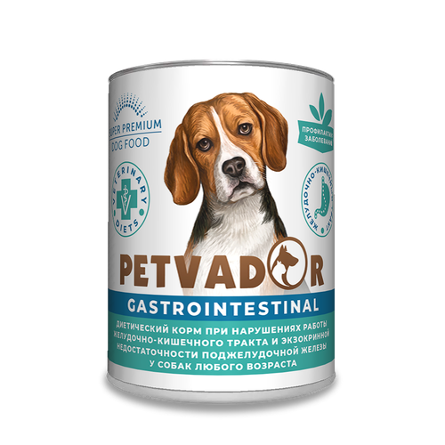 Влажный диетический корм для собак Petvador Veterinary Diets Gastrointestinal 6 шт*340 гр фото