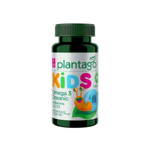 Plantago Omega 3 Oceanic KIDS, Детская Омега 3 жевательные капсулы» со вкусом тутти-фрутти 100 табл. фото