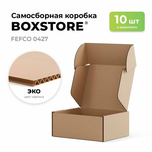 Самосборные картонные коробки BOXSTORE 0427 T24E МГК цвет: эко/бурый - 10 шт. внутренний размер 9x9x9 см 9х9х9 см упаковка: коробка фото