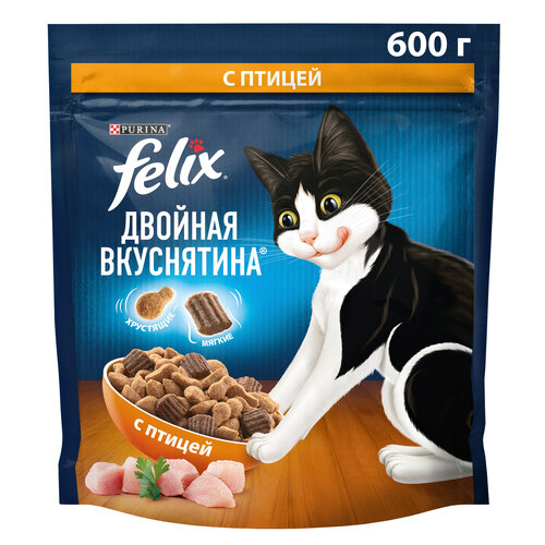 Сухой корм FELIX Двойная вкуснятина с птицей 600г фото