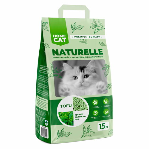 Homecat Naturelle Tofu комкующийся наполнитель для кошачьих туалетов, с ароматом зеленого чая 15 л фото