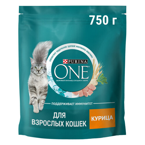 Сухой корм Purina ONE® для взрослых кошек с курицей 750 г фото