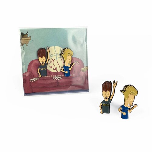 Значок металлический / Little Pins / Beavis & Butthead / Мультики / Мемы / Сериалы / фото