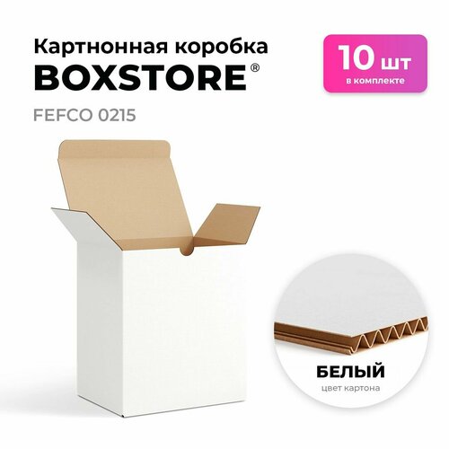 Самосборные картонные коробки BOXSTORE 0215 T24E МГК цвет: белый/бурый - 10 шт. внутренний размер 26x15x37 см 26х15х37 см упаковка: коробка фото