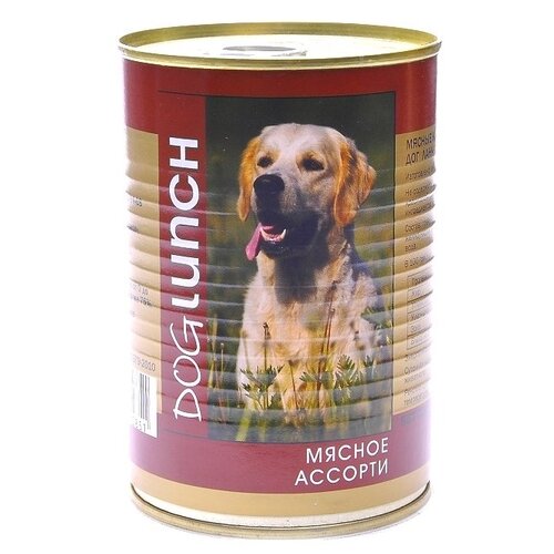 Влажный корм для собак Dog Lunch мясное ассорти 2 уп. х 2 шт. х 750 г (для крупных пород) фото