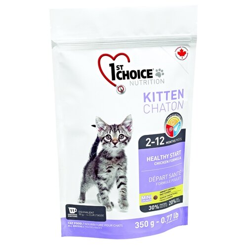 Сухой корм для котят 1st Choice Kitten Здоровый старт, с курицей 3 шт. х 350 г фото