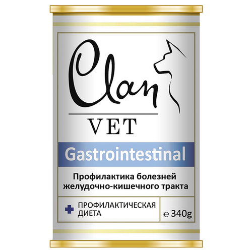 Влажный корм для собак CLAN VET, при болезнях ЖКТ 1 уп. х 6 шт. х 340 г (для мелких пород) фото