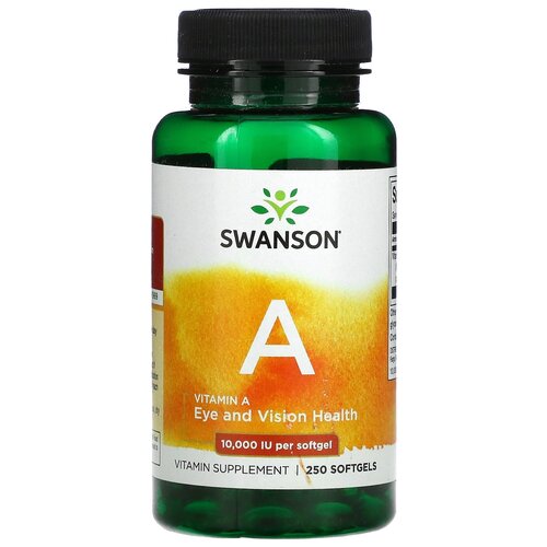 фото Капсулы SWANSON Vitamin A, 100 г, 10000 МЕ, 250 шт., купить за 1390 руб онлайн