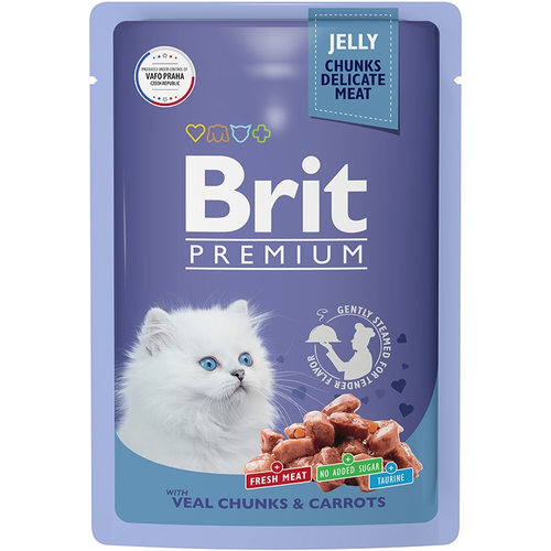 Brit Premium Пауч для котят телятина и морковь в желе 85г фото