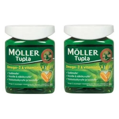 Рыбий жир Омега-3 Moller Tupla Omega-3 из Норвегии в капсулах 2*(100шт) фото