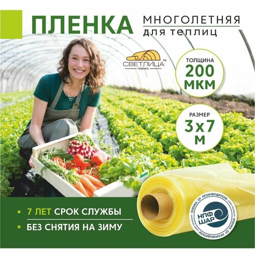 Пленка для теплиц и парников Светлица 3x7 м, 200 мкм, парниковая, многолетняя фото