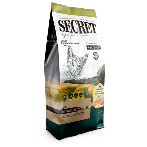 Сухой корм для кошек Secret for Pets цыпленок, с рисом 10000 г фото