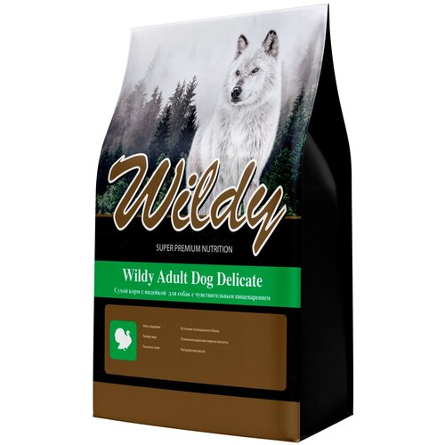 WILDY ADULT DOG DELICATE для взрослых собак всех пород с чувствительным пищеварением с индейкой (15 кг) фото