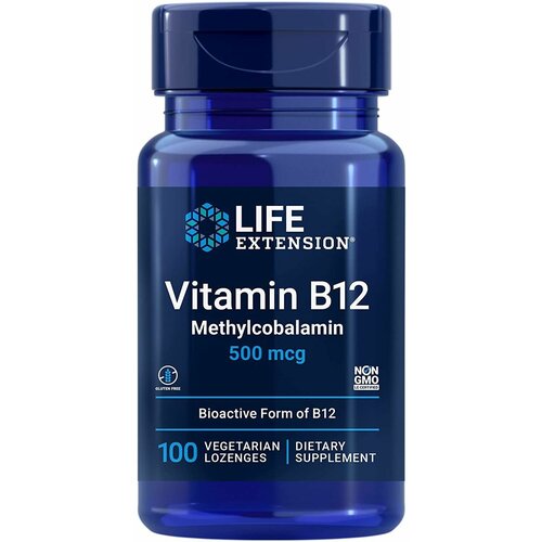 фото Пастилки Life Extension Vitamin B12, 50 г, 500 мкг, 100 шт., купить за 1080 руб онлайн