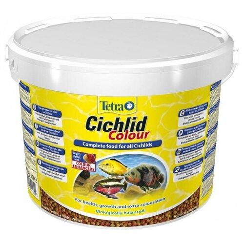 Сухой корм  для  рыб Tetra Cichlid Colour Pellets, 10 л, 3.6 кг фото