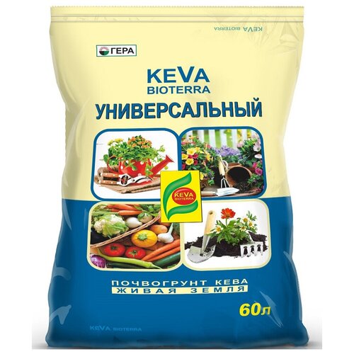 Почвогрунт Гера Keva Bioterra универсальный черный, 60 л, 16.5 кг фото