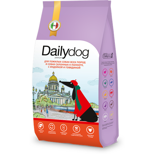 Dailydog Casual Line для пожилых собак всех пород и собак склонных к полноте, с индейкой и говядиной 3кг фото