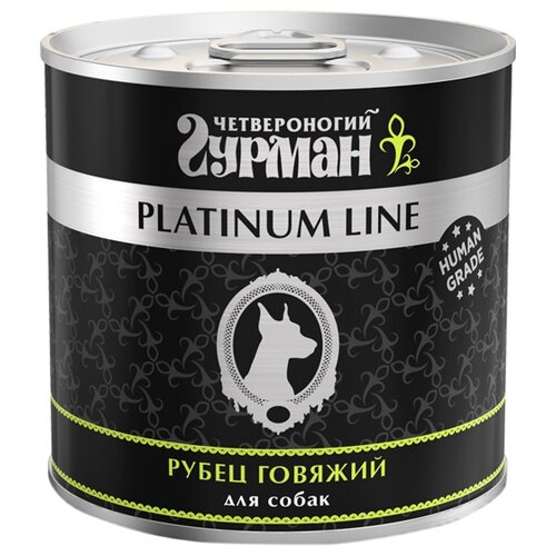 Влажный корм для собак Четвероногий Гурман Platinum line Рубец, беззерновой, говядина 1 уп. х 6 шт. х 525 г фото