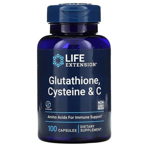 Капсулы Life Extension Glutathione Cysteine & C, 160 г, 100 шт. фото