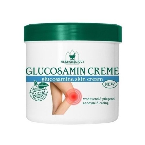 Herbamedicus (Хербамедикус), бальзам с глюкозамином для суставов Glucosamine Cream, 250 мл, крем для суставов для снятия отеков и воспалений. фото