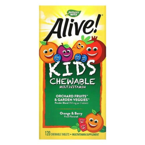 Таблетки Nature's Way Alive! Kids chewable multivitamin, 250 г, 120 шт. фото