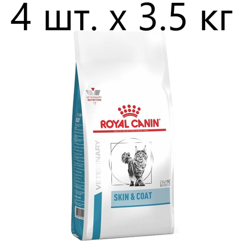 Сухой корм для стерилизованных кошек Royal Canin Skin & Coat, при проблемах кожи и шерсти, 4 шт. х 3.5 кг фото