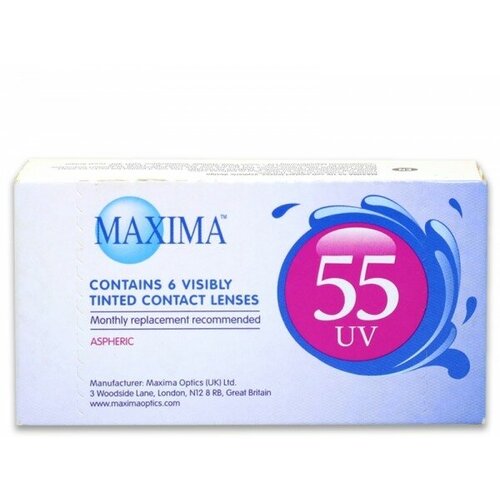 Контактные линзы Maxima 55 UV Aspheric, 6 шт., R 8,8, D +1, 1 уп. фото