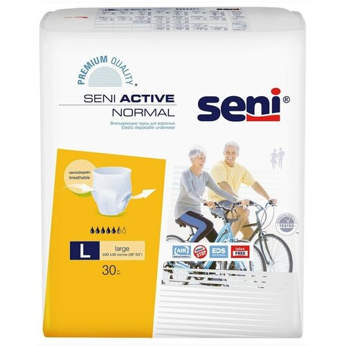 Трусы - подгузники впитывающие для взрослых Seni ACTIVE NORMAL large (обхват 100-135 см), 30 шт. фото