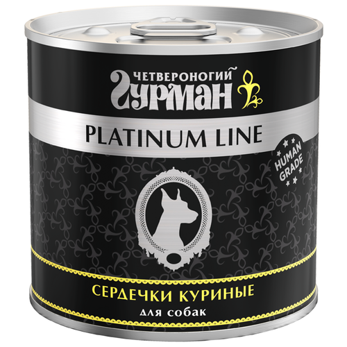 Влажный корм для собак Четвероногий Гурман Platinum line Сердечки, беззерновой, куриные сердечки 1 уп. х 1 шт. х 240 г фото