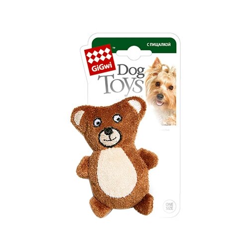 Игрушка   для собак  GiGwi Dog Toys Мишка (75023),  коричневый, 1шт. фото