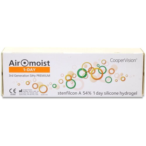 Контактные линзы CooperVision Airomoist 1 Day Premium, 30 шт., R 8,4, D -4,75 фото