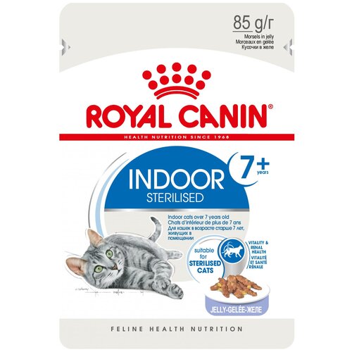 Влажный корм для стерилизованных пожилых кошек Royal Canin для живущих в помещении 85 г (кусочки в желе) фото