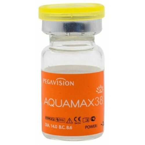 Контактные линзы Pegavision Aquamax 38, 1 шт., R 8,6, D -5,5, бесцветный, 1 уп. фото