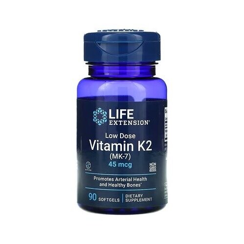 Life Extension Vitamin K2 (MK-7) 45 мкг (Витамин К2 МК-7) 90 мягких капсул (Life Extension) фото