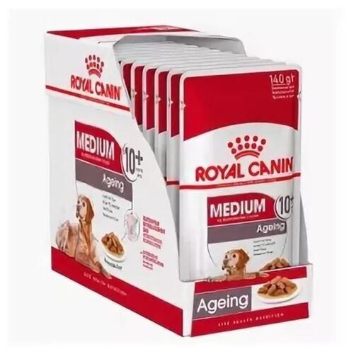 Влажный корм для пожилых собак Royal Canin старше 10 лет 1 уп. х 10 шт. х 140 г (для средних и крупных пород) фото