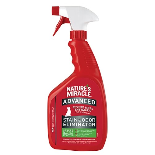 Спрей Nature's Miracle Advanced Cat Stain & Odor Eliminator Уничтожитель запаха и пятен с усиленной формулой для кошек , 946 мл , 1 кг фото