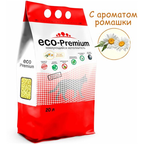 Наполнитель для кошачьего туалета комкующийся древесный ECO Premium Ромашка 7.6кг/20л фото