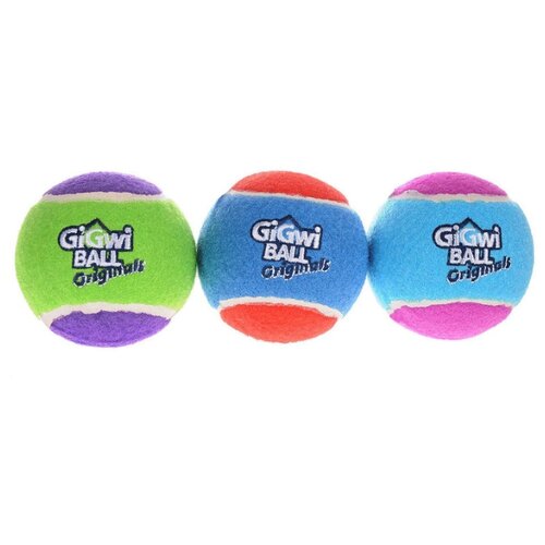 Мячик  для кошек   GiGwi GiGwi ball Original большой 3 шт (75337),  разноцветный, 3шт. фото