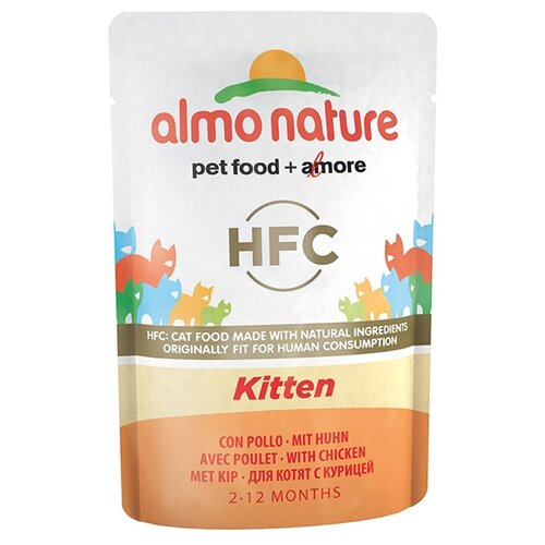 Влажный корм для котят Almo Nature Classic, с курицей 2 шт. х 55 г фото