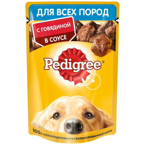 Влажный корм для собак Pedigree говядина 1 уп. х 10 шт. х 85 г фото