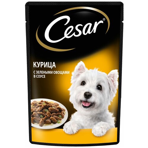 Влажный корм для собак Cesar курица, с зелеными овощами 1 уп. х 1 шт. х 85 г фото