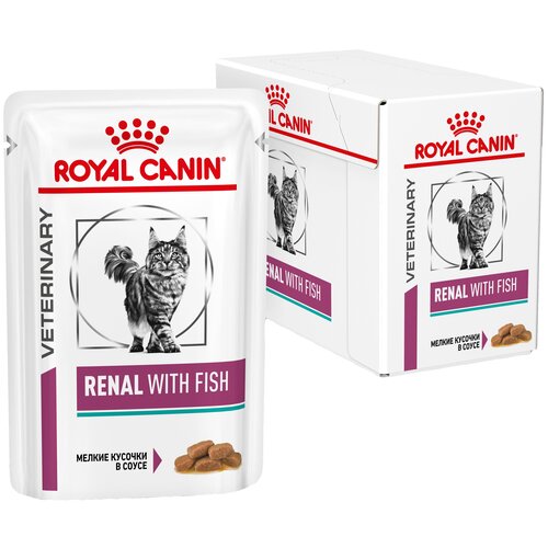 Влажный корм для кошек Royal Canin Renal, при проблемах с почками, с тунцом 12 шт. х 85 г (кусочки в соусе) фото