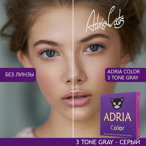 Контактные линзы ADRIA Color 3 tone, 2 шт., R 8,6, D -6,5, gray, 1 уп. фото