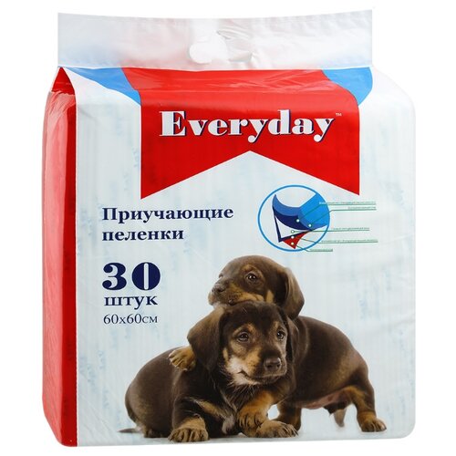 Пеленки для щенков впитывающие Everyday Гелевые 60х60 см 30 шт. 1 шт. 60 см 60 см белый фото