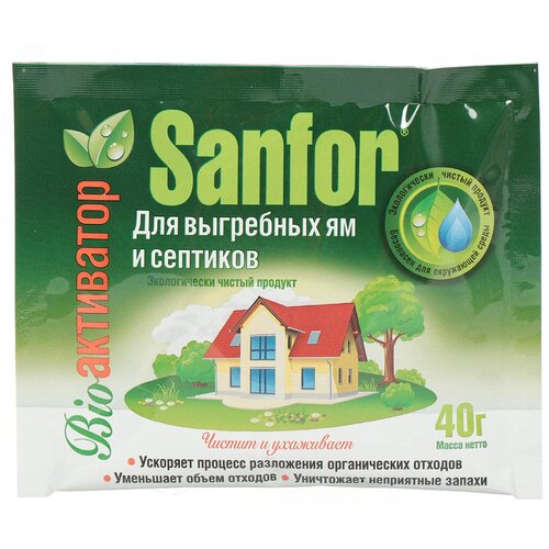 Sanfor Bio-активатор для выгребных ям и септиков, 40 г, 1 шт., 1 уп. фото