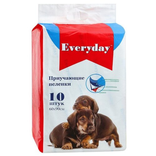 Пеленки для щенков впитывающие Everyday Гелевые 60х90 см 10 шт. 60 см 90 см белый фото