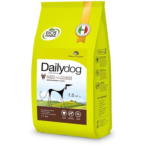 Сухой корм для собак DailyDog оленина, с кукурузой 1 уп. х 1 шт. х 1500 г (для мелких и карликовых пород) фото