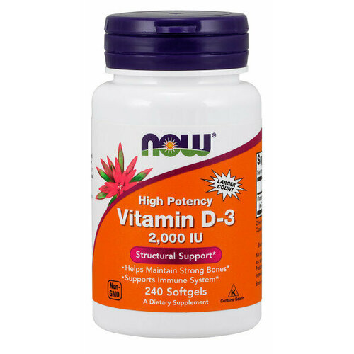 NOW Vitamin D3 2000 МЕ 240 softgel фото